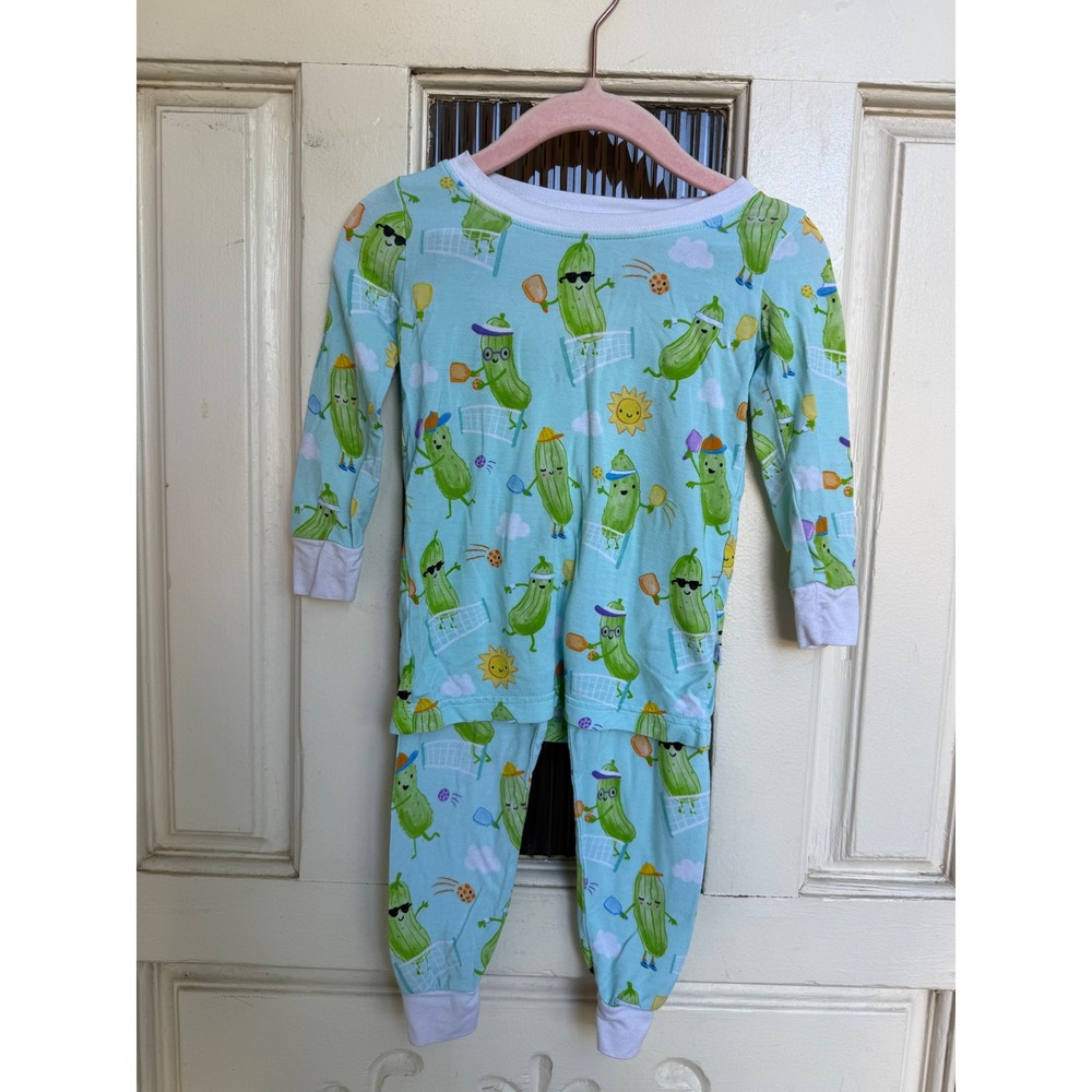 Little Sleepies Pickleball Bamboo Pajama Set Light Blue Size 12-18 Months